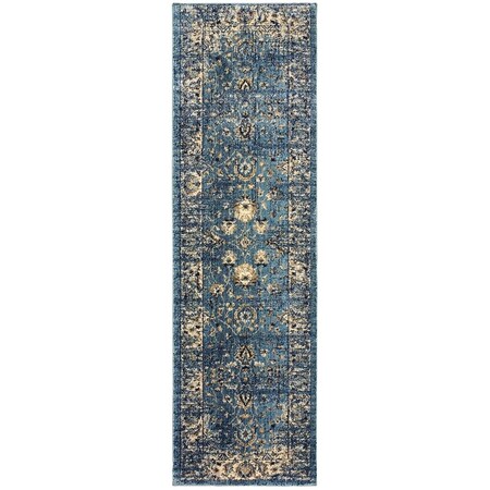 Oriental Weavers Empire 114L4 2x8 Runner - Blue/ Ivory-PolyP/Polyester E114L4068230ST